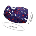 thumbnail image 3 of Qjidjing Turban Head Wrap, Wide Headband, Patriotic USA Flag Printed Non Slip Soft Fabric Bandana, for Daily Yoga, Sports Workout, 4th of July Casual Outfit, 3 of 7