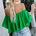 thumbnail image 5 of Ussuma off The Shoulder Tops for Women Plus Size Tops for Women Women'S Casual One Neck Color Stretch Loose Hundred Shirt Blouse Tops today Discount Solidcolor, 5 of 6