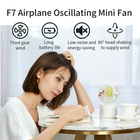 

Hesroicy Mini Portable Handheld USB Rechargeable Cooling Fan Rotatable Desktop Air Cooler