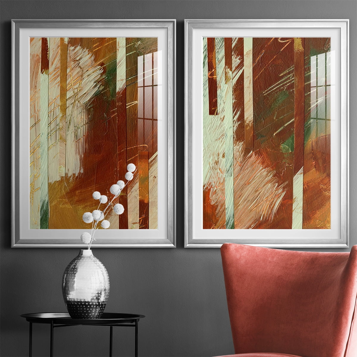 Wexford Home Wheaten I Premium Framed Print, 30.5" x 42.5" - Ready to Hang, Silver (Set of 2)