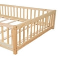 thumbnail image 5 of Miniyam Full Size Toddler Floor Bed with Fence, Natural, 5 of 8