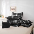 thumbnail image 6 of Castle Fairy Geometric Grid Bedding Comforter Set,Stripes Plaid Queen Bedding Sets, 6 of 8