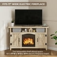 thumbnail image 2 of StorageWorks Farmhouse Corner TV Stand for TVs up to 60", Entertainment Center with Sliding Barn Doors and Storage Cabinets, Rustic Brown, 2 of 12