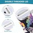 thumbnail image 3 of Yayeee 30oz Double-Wall Insulated Stainless Steel Tumbler with Handle Bottle, White Skeleton, 3 of 8