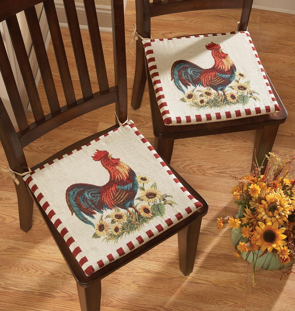 Rooster Decor Chair Pad Cushions Com