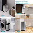 thumbnail image 3 of Home Zone Living Bote de basura de cocina delgado de 12 galones, acero inoxidable, pedal, 45 litros, 3 of 5