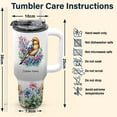 thumbnail image 6 of Custom Travel Mug for American Goldfinch Enthusiasts - 40oz Tumbler with Lid, Handle & Straw - Cute Gift for Bird Lover Girls or Women on Birthday or Holiday Celebration, 6 of 6