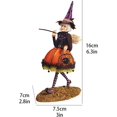 thumbnail image 3 of Decoración de Halloween, estatua de bruja, figura de bruja con rana, adornos de resina para escritorio, estante de jardín, artesanía de mesa, decoración de fiesta de Halloween, artículos de otoño para, 3 of 3