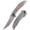 Brown, variant on Kansept Baku Fold Knife Satin CPM S35VN Blade,Plain Titanium and Brown Micarta Handle,Designed by Greg Schob,K1056A2