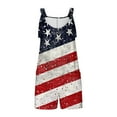 thumbnail image 4 of ZZwxWA Womens 4th of July Rompers American Flag Short Jumpsuits Overalls Casual Suspenders Jumpsuit with Pockets, 4 of 5