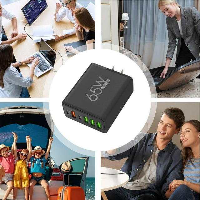 WIFKLSIIPG Universal Port Travel Charger 2x Type C PD + 4x USB Ports 3.1A Output for US Compact & Efficient