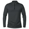 thumbnail image 7 of Brglopf Men's Workout Tops Stand Collar Long Sleeve Muscle Shirts Trendy 1/4 Zipper Fleece Lined Thicken Athletic Pullover Tops, 7 of 7