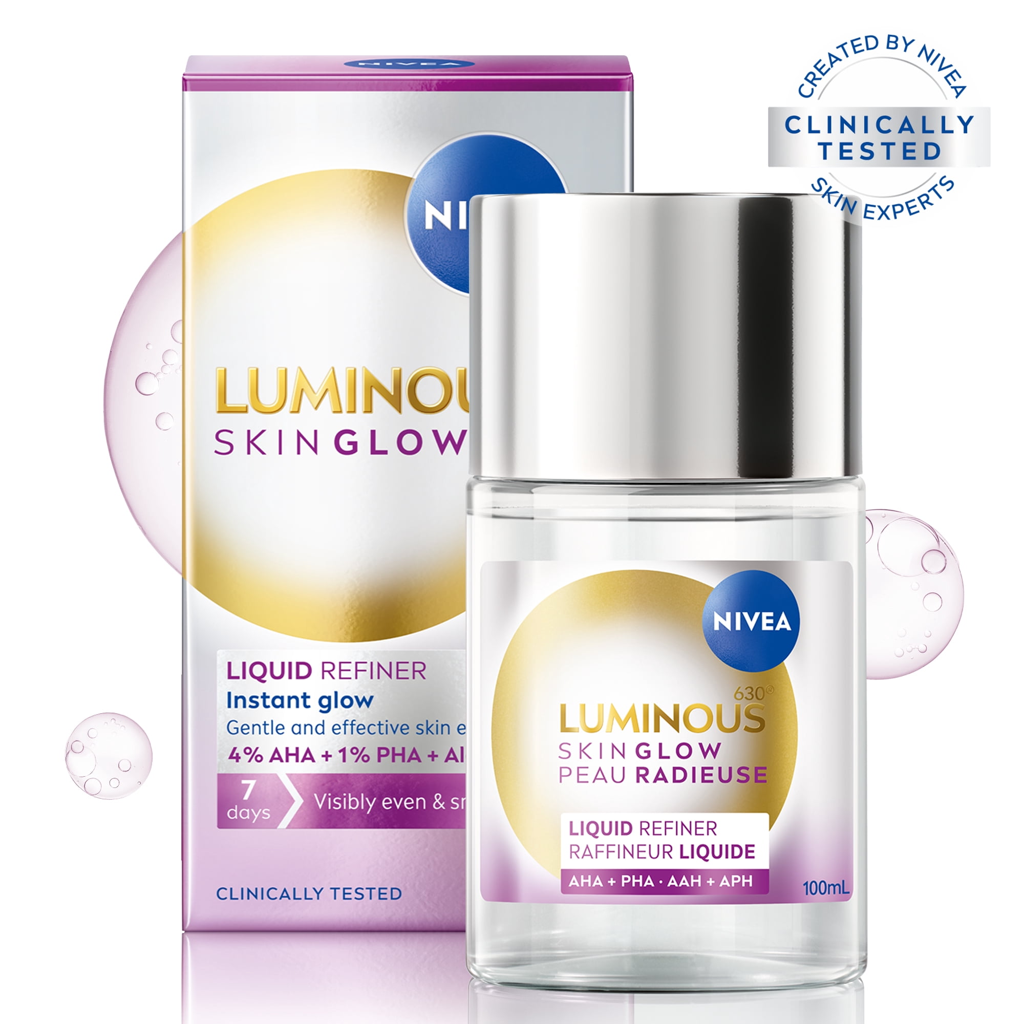 NIVEA LUMINOUS630 Raffineur Liquide Peau Radieuse, Exfoliant Liquide Quotidien, 100 mL