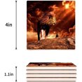 thumbnail image 3 of FMSHPON Lion Father and Son Set of 8 Coaster for Drinks, Absorbent Ceramic Stone Coasters Cup Mat with Cork Base for Home Kitchen Room Coffee Table Bar Decor, 3 of 4