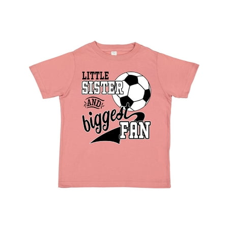 

Inktastic Little Sister and Biggest Fan- Soccer Player Gift Toddler Toddler Girl T-Shirt