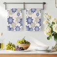 thumbnail image 3 of Geometric Flower Kitchen Towels Set of 1, Vintage Country Floral Blue Grey on Linen Absorbent Dish Towels for Kitchen, Microfiber Hand Towel, Quick Drying Tea Towel for Cleaning Decorative Dishcloths, 3 of 7
