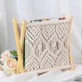 thumbnail image 3 of Boho Rope Woven Magazine Rack, Scandinavian Newspaper Rack, Foldable Wooden Storage Shelf Basket, Handmade Multi-Purpose Organizer for Home Decor, 3 of 5