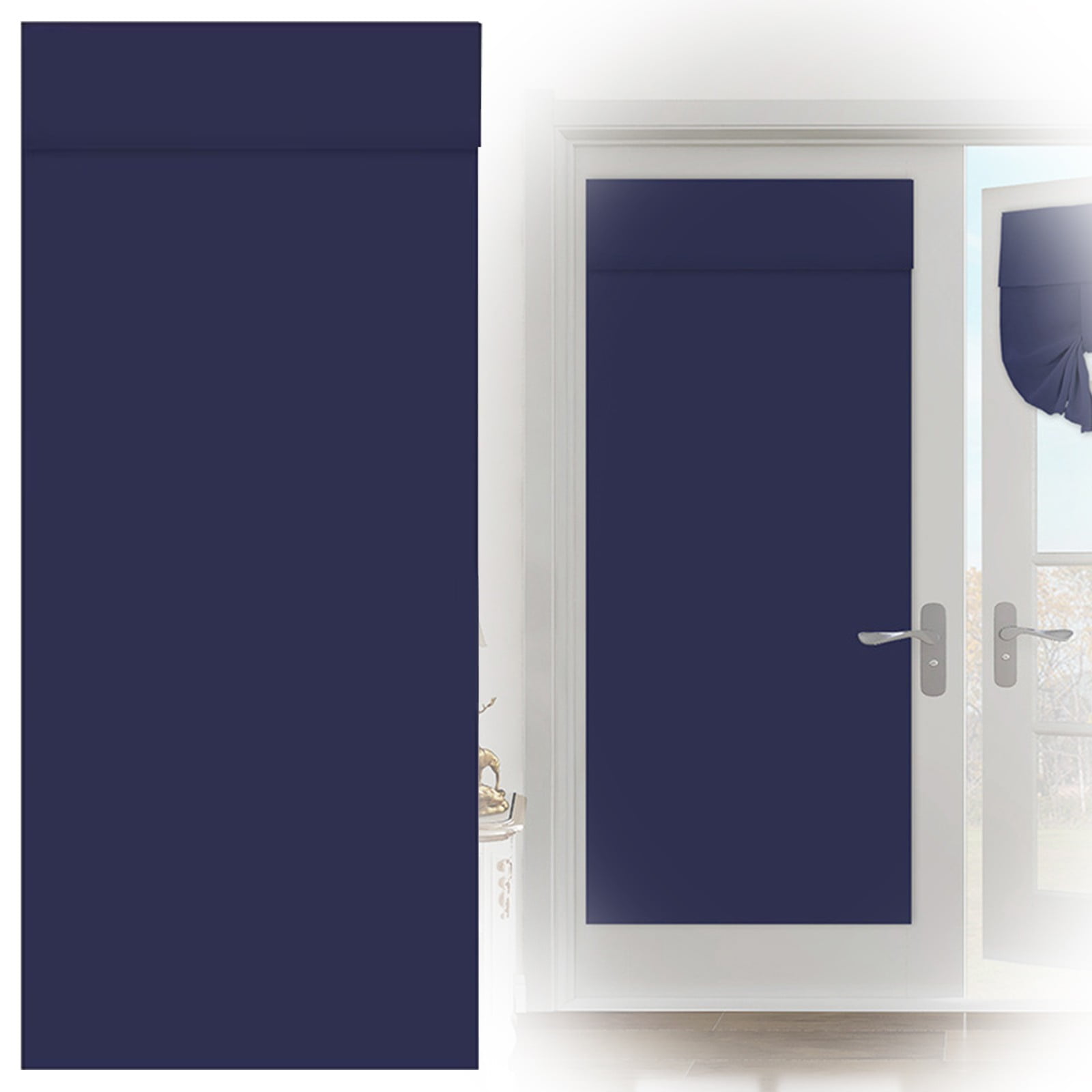 Solid Roman Blind, Magic Tape Blackout Curtain for Window, Polyester No Drill Shade