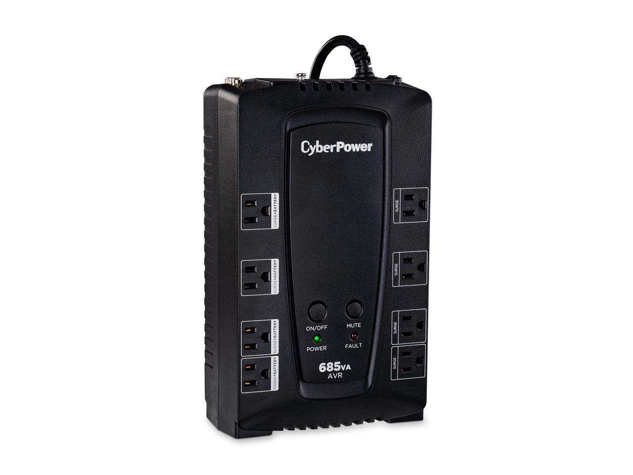 CyberPower CP685AVRG AVR UPS System, 685VA/390W, 8 Outlets, Compact Black
