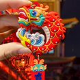 thumbnail image 3 of Car Key Keyring Keychain Cartoon Dragon Decor Colorful with Wrist Strap Stainless Exquisite Spring Festival New Year Gift Bag Pendant Car Key Holder, 3 of 8