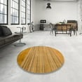 thumbnail image 4 of Ahgly Company Machine Washable Indoor Round Abstract Papaya Orange Area Rugs, 6' Round, 4 of 7