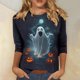 thumbnail image 1 of Ailaofu 3/4 Length Sleeve Women Tops Crew Neck Blouses Dressy Casual Summer T Shirts Loose Fit Business Work Clothes, 1 of 4