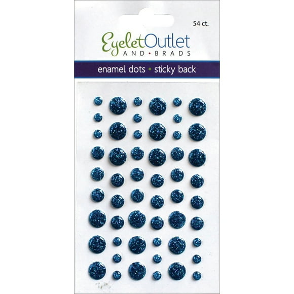 Eyelet Outlet Points Émaillés Adhésifs 54/pkg-Bleu Pailleté