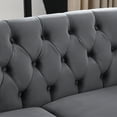 thumbnail image 4 of 58.8 Inch Chesterfield Sofa, Velvet Couch with Deep-Button Tufting, Modern Classic Design Sofa Quilted Upholstery, Furniture for Living Room, Office, Salon, Lounge, Grey, 4 of 7