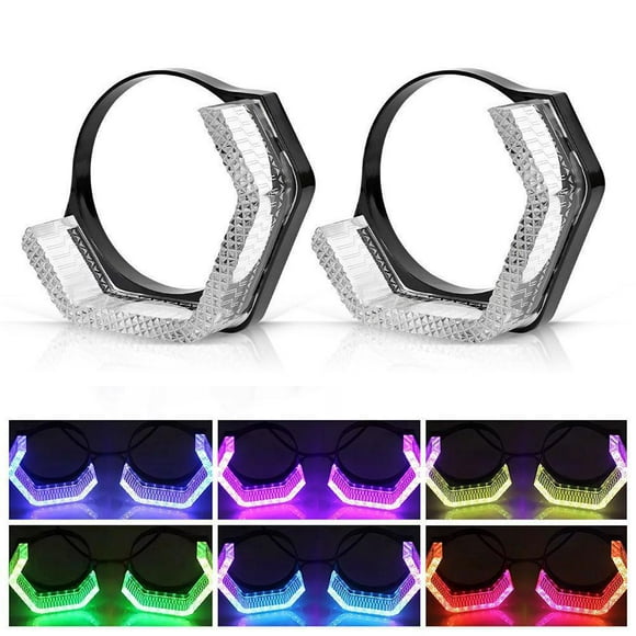 2PCS RGB LED Angel Eyes 5D Crystal Mask Turn Singal Light Halo Rings App Control