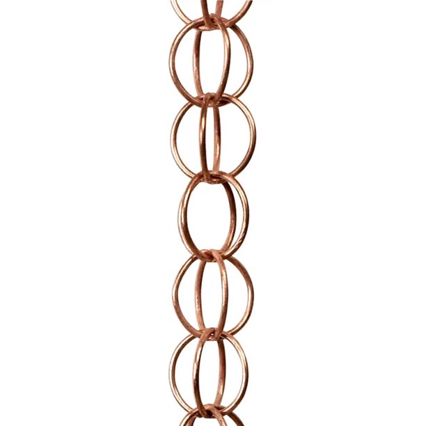 Cadena de lluvia de metal Cadenas de lluvia colgantes Cadenas de lluvia de anillo Cadena de lluvia decorativa Función de drenaje de campana Cadenas de lluvia decorativas de metal Doble bucle para el