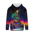 thumbnail image 4 of Sudadera con capucha para hombre, informal, con cordón, estampado navideño, deportiva, blusa de poliéster, 4 of 4