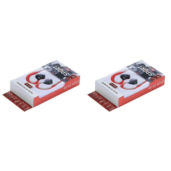 Red 2 Pairs Noise Canceling Headphones over Ear Earbuds Sports