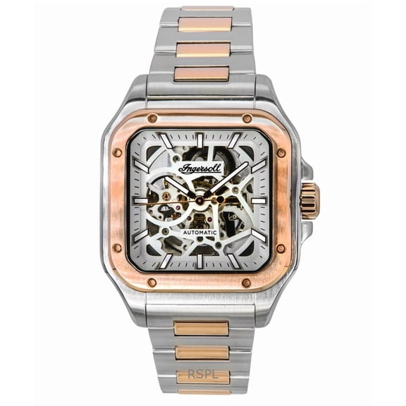 Ingersoll The Ollie Two Tone Stainless Steel Grey Skeleton Dial Automatic I14502 Men's Watch