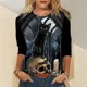 thumbnail image 2 of Camisas Para Mujer Camisetas de Gran Tamaño Manga Larga Clásico Cosplay Novedad Impreso Tops Cómoda Blusa de Cuello Redondo Odeerbi ODB133612, 2 of 5