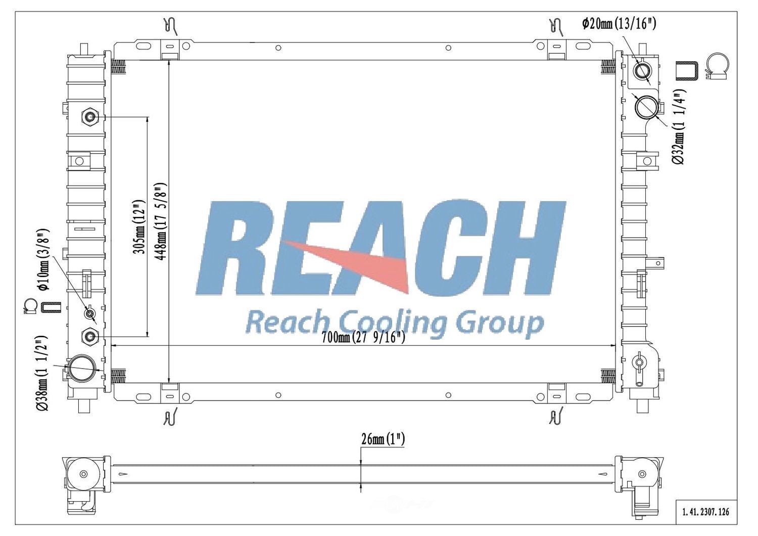 Reach Cooling 41-2307 Radiator