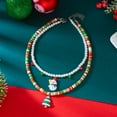 thumbnail image 4 of SPEKSEE Layered Christmas Charms Necklace Choker - Christmas Decoration Charms Christmas Tree Bells Polymer Clay Disc Beads Choker Necklace for Women, 4 of 9