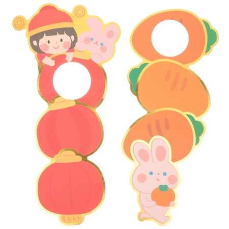

2Pcs Spring Festival Doorknob Pendants Zodiac Rabbit Door Handle Hanging Decors