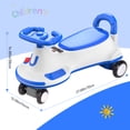 thumbnail image 3 of LUODIER 12V Electric Wiggle Car for Kids, Bluetooth Music & LED Lights Ride On Toy, Smooth Steering Drift Car for Toddlers Ages 3-8, Indoor Outdoor, 3 of 7