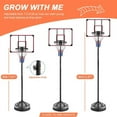 thumbnail image 2 of Portable Basketball Hoop System Stand Height Adjustable 7.5ft - 9.2ft with 32 Inch Backboard and Wheels for Youth Adults Indoor Outdoor Basketball Goal, 2 of 8