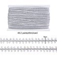 thumbnail image 2 of 49 Yards Metallic Braid Lace Trim Handmade Silver Circle Metallic Trim Crafts Silver Decorative Trim with Card, 2 of 9