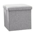 thumbnail image 2 of Horivan Foldable Linen Storage Stool Organizer with Fabric Seat Multifunctional Shoe Changing Bench and Home Decor Storage Box, Space Saving Furniture for Living Room, Bedroom, Entryway, 2 of 6