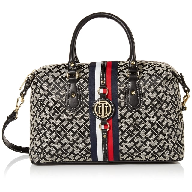 Bolso de mano Tommy Hilfiger Jaden Satchel para mujer negro/alpaca