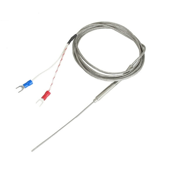 Liquid Measuring 90mm x 1.5mm J Type Earth Thermocouple Probe 2 Meters