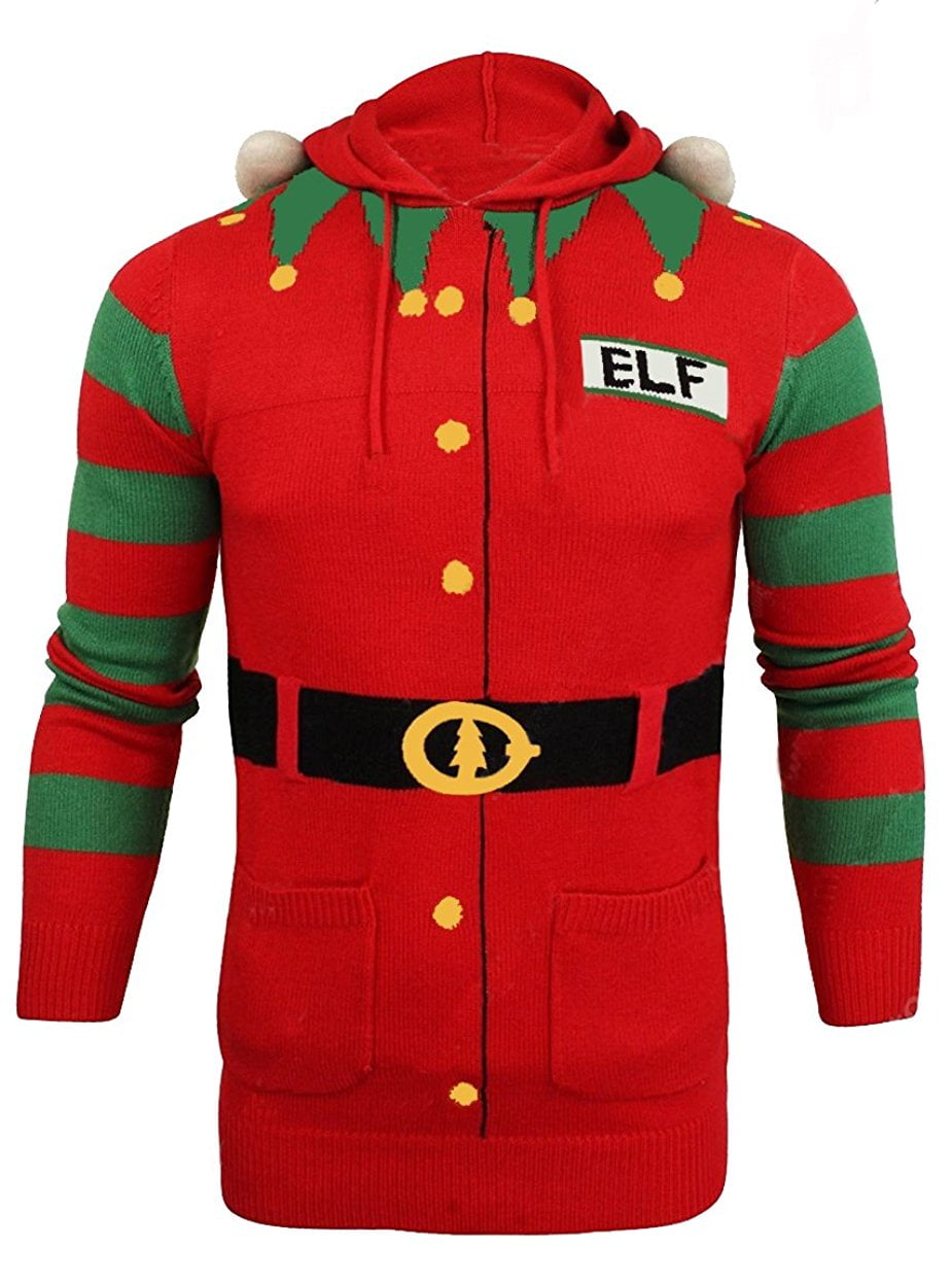 Christmas Elf Hooded Knit Sweater Medium Walmart Canada Elf Christmas Sweater