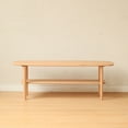 thumbnail image 2 of Center Table Low Table 100% Solid Wood Top Plate Desk Coffee Table Width 100 X Depth 40 X Height 42 Cm Study Desk Work from Home Easy To Assemble Wood with Storage Shelf, Writing Desk (Oak), 2 of 11