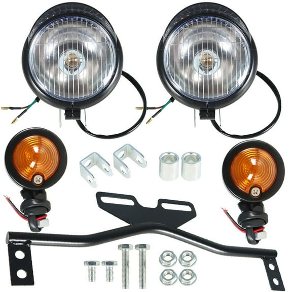 LABLT Black Motorcycle Passing Driving Spot Fog Lamp W/Turn Signal Lights for Honda