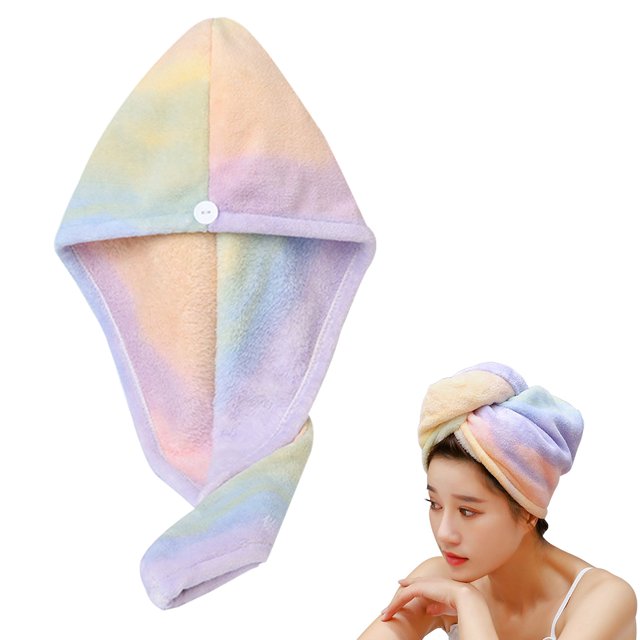 Envoltura de toalla para el cabello de terciopelo coral, fibras capilares absorbentes para un secado rápido