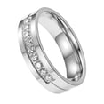 thumbnail image 4 of creativo, joyería de material acero de para mujeres y hombres, de pareja a para compromiso, vacaciones, viajes, trabajo diario, 9 de Plata con Circón Salvador anillo de pareja, 4 of 7