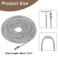 thumbnail image 2 of Uxcell Stainless Steel Ball Chain 1.5mm 31.5" Length 316L Round Bead Necklace Dog Tag Pull Chains with Connectors Clasps for Men Women Jewelry Making Bracelets Keychain, Silver, 2 of 7