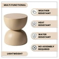 thumbnail image 6 of LeisureMod Minimalist Side Table, Fiber stone Round Hourglass Accent End Table Stool for Outdoor Patio, Indoor Home, Living Room Sofa, Weather-Resistant, Sage Series in Beige, 6 of 11
